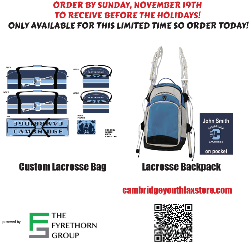 Custom Lacrosse Bag Order – Cambridge Youth Lacrosse